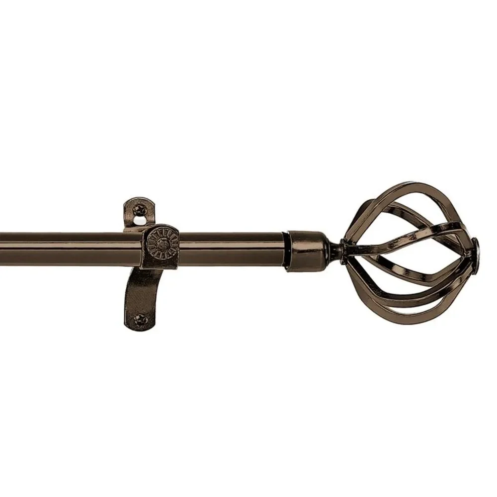 Achim Decorative Rods: Metallo Carrera Brushed Nickel Curtain Rod with Metal